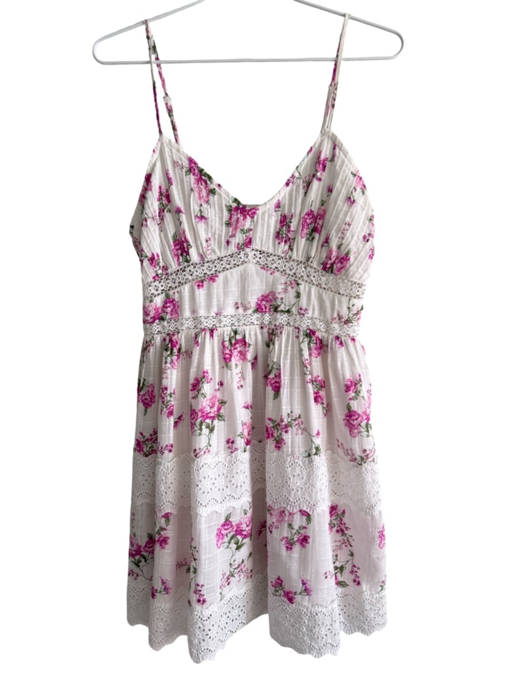 Sky to Moon Floral Rose Lace Mini Dress Size Medium